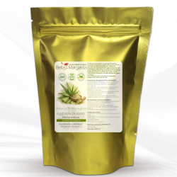 “Aloe vera en polvo 100% puro para piel y cabello”